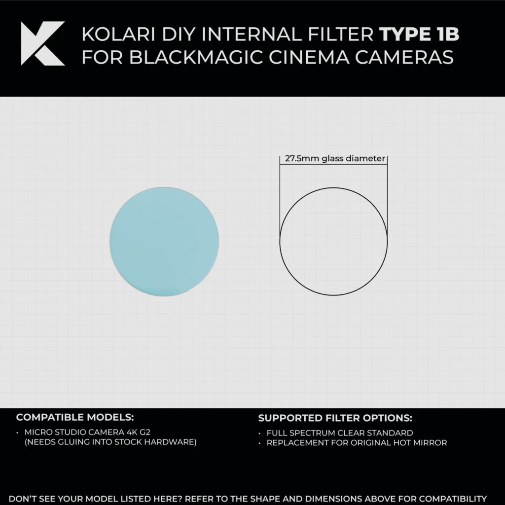Kolari Internal Filter for Blackmagic Cinema Camera DIY Repair   BMPCC TypPess Large 2