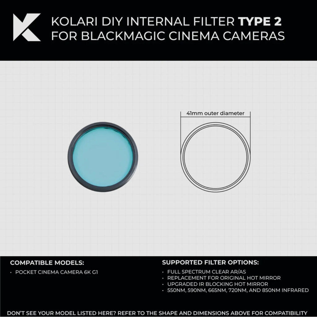 Kolari Internal Filter for Blackmagic Cinema Camera DIY Repair   BMPCC Typess 06 Large
